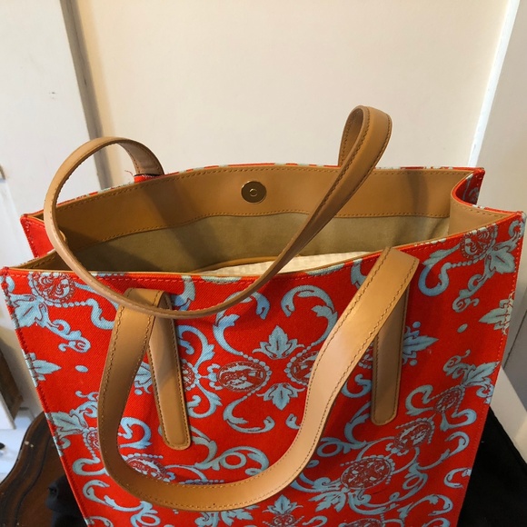 ESCADA "GLADIOLA" CANVAS & LEATHER HERITAGE WOW! - Picture 4 of 8